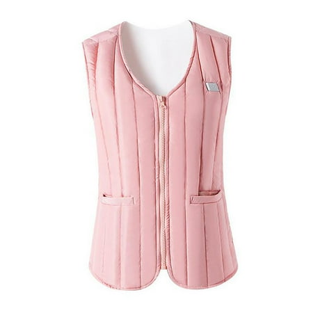

Trench Coats for Women faux Leather Jacket Women Mobile Power Charging Heating Vest Casual Tight Three Gear Temperature Regulating Winter Warm Heating Vest Womens Cardigan Sweaters Pink 2XL