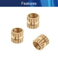 thumbnail image 3 of HUGFEGWE M3x4mm Female Thread Knurled Nuts,100PCS H x 4mm OD Brass Threaded Insert Embedment Nuts Hydraulic Welded Joint Injection Molding Assortment Kit for 3D Printing Injection Molding CJB91-24993, 3 of 6