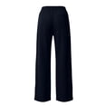 thumbnail image 4 of Ashyfjp Womens Solid Color Wide Leg Joggers Elastic Waistband Casual Trousers with Side Hand Pockets and Decorative Seams Versatile Commuting Wear, Size (S-3XL), 4 of 6