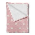 thumbnail image 2 of Pink Polka Dots Soft Flannel Fleece Throw Blanket, Heart Speckles Romantic Anniversary Celebration Pastel Pigments, Cozy Plush for Indoor and Outdoor Use, 50" x 70", Eggshell and Rose, by Ambesonne, 2 of 5