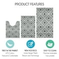 thumbnail image 3 of Geometric Design 3 Piece Bathroom Rugs Set - Non-Slip Ultra Thin Bath Rugs for Bathroom Floor - Washable Cotton Bathroom Mats Set, 3 of 8