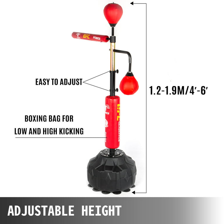 VEVOR Boxing Speed Trainer Punching Bag Spinning Bar Training Boxing Ball with Reflex Bar & Gloves Solid Speed Punching Bag Standing Adjustable