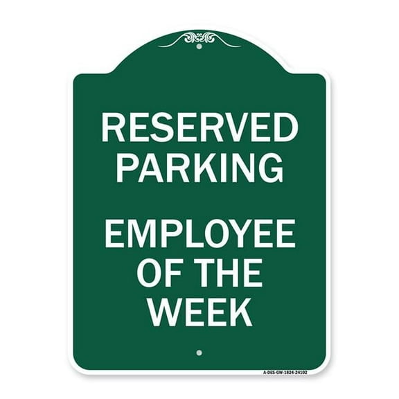 SignMission  18 x 24 in. Designer Series Sign - Employee of the Week, Green & White