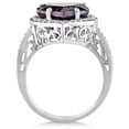 thumbnail image 2 of Heart Shaped Amethyst and Diamond Ring Halo 14K White Gold 5.41ct, 2 of 5