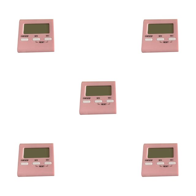 jesticaly Digital Kitchen Timer LCD Cooking Electronic Sleep Oven Boiled Eggs Alarm Clock Table Decor for Sports Game Pink 5Set