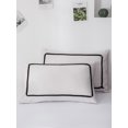 thumbnail image 1 of Move Over Beige Grey Pillowcases King, Ruched Black Mini Pom Poms Pillow Cover Set of 2, Soft Washed Microfiber, 2 Pack, 1 of 9