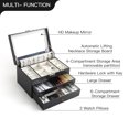 thumbnail image 3 of Casegrace Large Jewelry Storage Box Three layer Drawers Jewelry Organizer for Women Earrings Ring Makeup Storage Organizer Case, 3 of 9