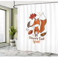 thumbnail image 4 of Ambesonne Fox Shower Curtain, Saying Animal and Leaves Art, 69"Wx84"L, Dark Orange Scarlet Grey, 4 of 4