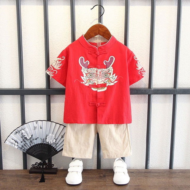 Ropa antigua para niños Ropa de verano para niños Ropa antigua Han Ropa de estilo chino para niños Ropa Tang de la República de China Ropa de verano para niños