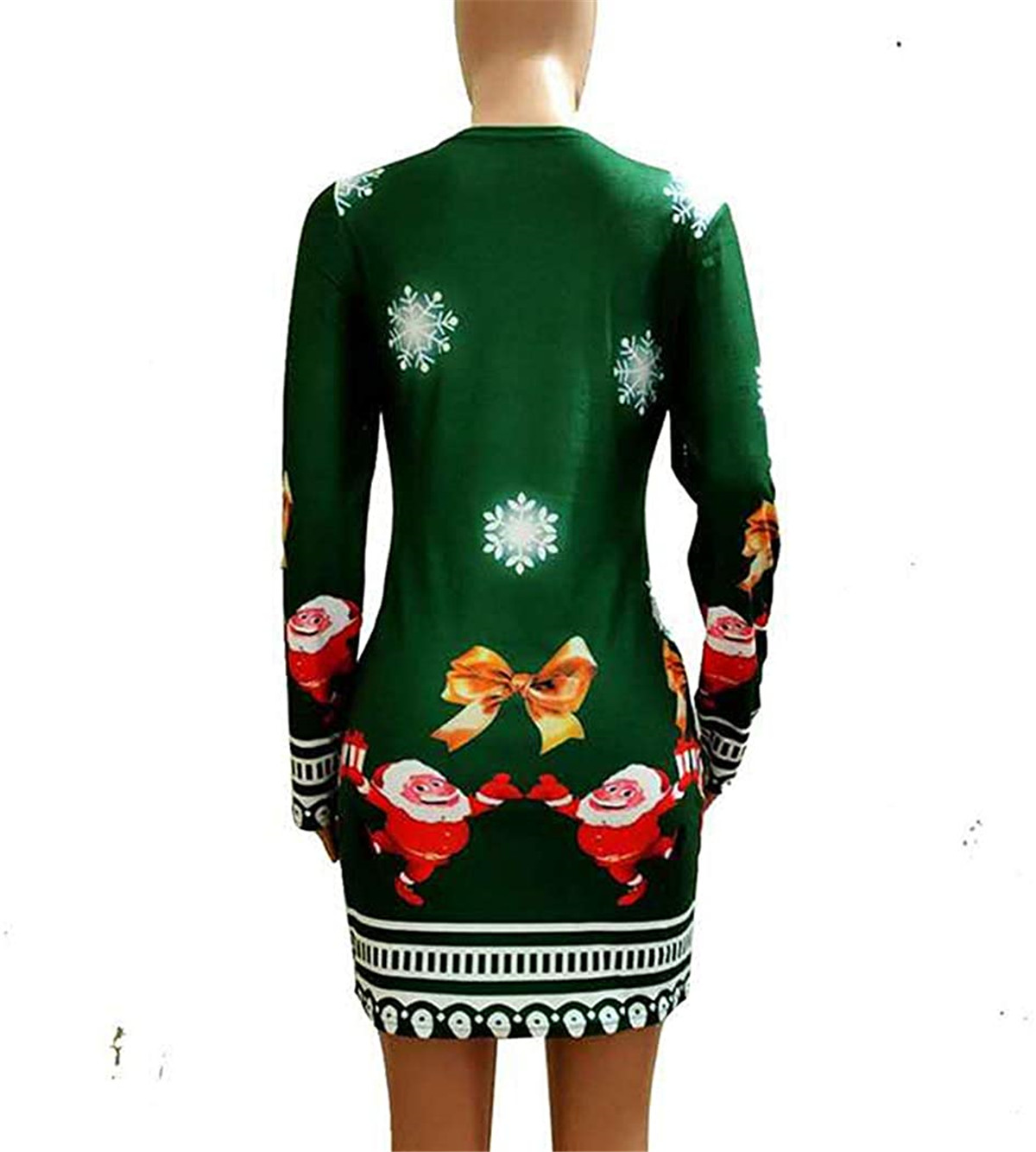 Kiapeise Kiapeise Women Ugly Christmas Sweater Dress Themed Print Long Sleeve Round Neck Dress Fall and Winter Clothes - image 3 of 6