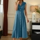 thumbnail image 2 of Vestido informal para mujer: largo con botones, cuello elegante, cómodo para el verano, lavable a máquina, 2 of 5