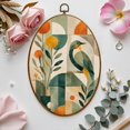 thumbnail image 7 of Canvas Wall Art Boho Peacock Art Nouveau Maximalist Warm Rust Orange Large Scale Teal Oval Framed Canvas Prints Vintage Wall Hanging Decor for Home Decorations 8.6"x11.4", 7 of 7