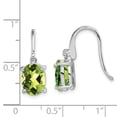 thumbnail image 2 of White Sterling Silver Earring Drop & Dangle Women'S Peridot Oval Green 22 mm 7, 2 of 2