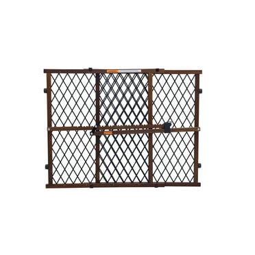 Parent's Choice Brown Farmhouse Safety Baby Wooden Gate for Aged 6 to 24 Months