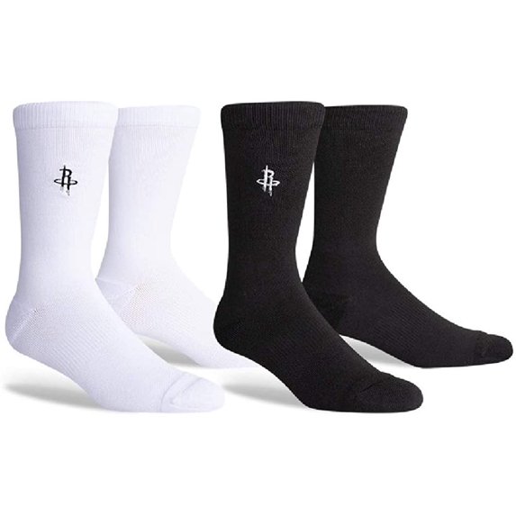 PKWY 2-Pack Unisex Enough is Enough Black & White Limited Edition Crew Socks Large Men's 6-12; Women's 8-12, Rockets