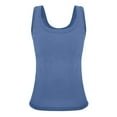 thumbnail image 6 of Women Thermal Tank Tops Thermal Fleece Lined Underwear Tops Warm Thermal Shirts Thermal Vest Sleeveless Camis Blue XL, 6 of 7