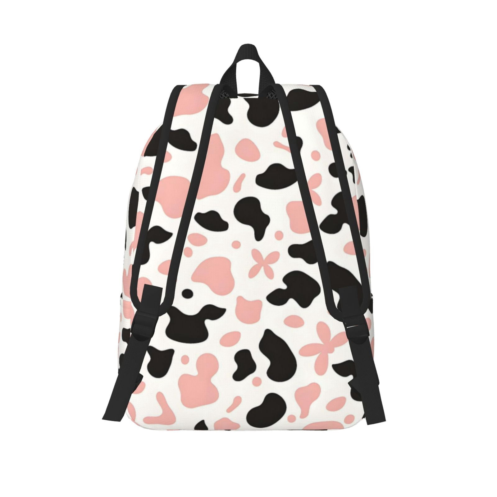 Casual Canvas Backpack Without Interlayer Large Capacity Stick Bag Design For Outdoor Shopping Office Outdoor Sports Simple Cow-Print Pattern_3 Small