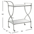 thumbnail image 7 of SAFAVIEH Lucretius 2-Tier Bar Cart with Handle and Casters, Silver/Mirror, 7 of 7