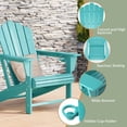 thumbnail image 5 of WestinTrends Highland Outdoor Patio HDPE Adirondack Chairs With Cup Holders (Set of 4), Pacific Blue, 5 of 10