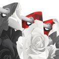 thumbnail image 3 of Red Grey Roses Flowers Curtains Black Out 63 Inch Length Curtains for Sliding Glass Doors Bedroom Living Room 2 Panels Set, 3 of 5