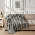 thumbnail image 5 of Fuebueo Sherpa Fleece Throw Blankets for Couch - Decorative Grey Throw Blanket with Stylish Pattern for Couch Sofa Living Room and Bed-All Season Blanket, 5 of 8