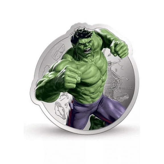 Pamp Mmtc Marvel Hulk 1 oz Colorized Silver Coin (Capsule, Box, COA)