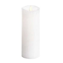 Luminara Flameless Candle: 360 Degree Top, Unscented Moving Flame Candle with Timer (8" White)