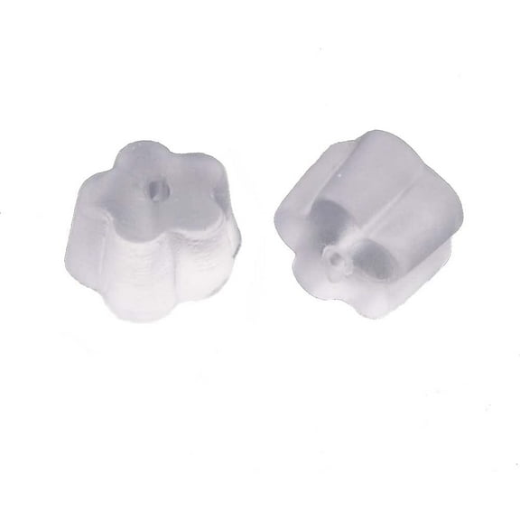 300 Clear Flower Shaped Soft Plastic Safety Sleeve Earring Backings for Fishhook Hook Earrings