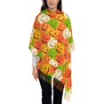 thumbnail image 3 of Sikiie Cartoon Pumpkins Shawl Wraps Big Scarf Tassel Fall Winter Thick Scarf Warm Shawl Women Fall Gifts, 3 of 8