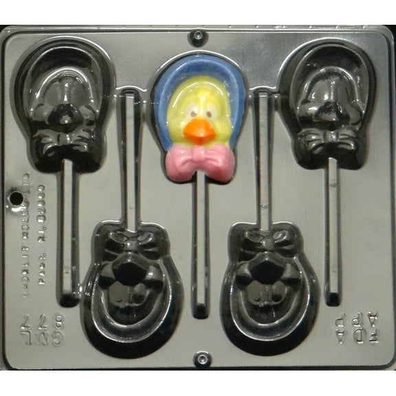877 Girl Chick with Bonnet Pop Lollipop Chocolate Candy Mold