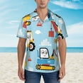 thumbnail image 4 of Balery Building Truck Print Men's Hawaiian Shirts Short Sleeve Beach Shirt Relaxed Fit Vacation Button Down Shirts-Medium, 4 of 9