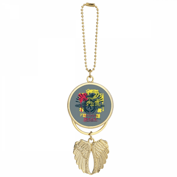 Graffiti Street Lion Crown Your Highness Car Keychain Angel Wing Pendant