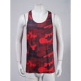 thumbnail image 3 of Manyakai Men's Gym Workout Tank Top Stringer Sleeveless Camouflage Running T-shirt Vest Bodybuilding Red XXL, 3 of 5