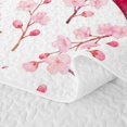 thumbnail image 5 of Erosebridal Watercolor Floral Bow Bed Spread Queen for Teens, Red Ribbon Blossom Queen Coverlet Set, 3 Pieces, 5 of 7