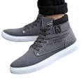thumbnail image 6 of YLYL Men's Canvas Sneakers High Top Lace up No Slip Fashion Casual Walking Shoes, 6 of 9