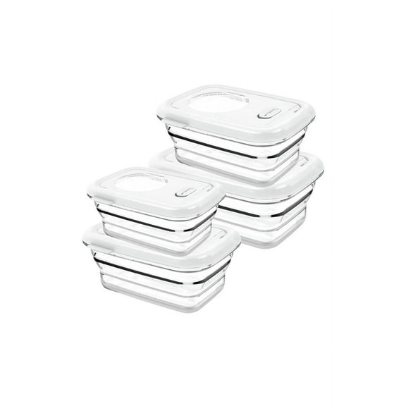 Collapsible Silicone Food Storage Container Set Of 4 - Clear