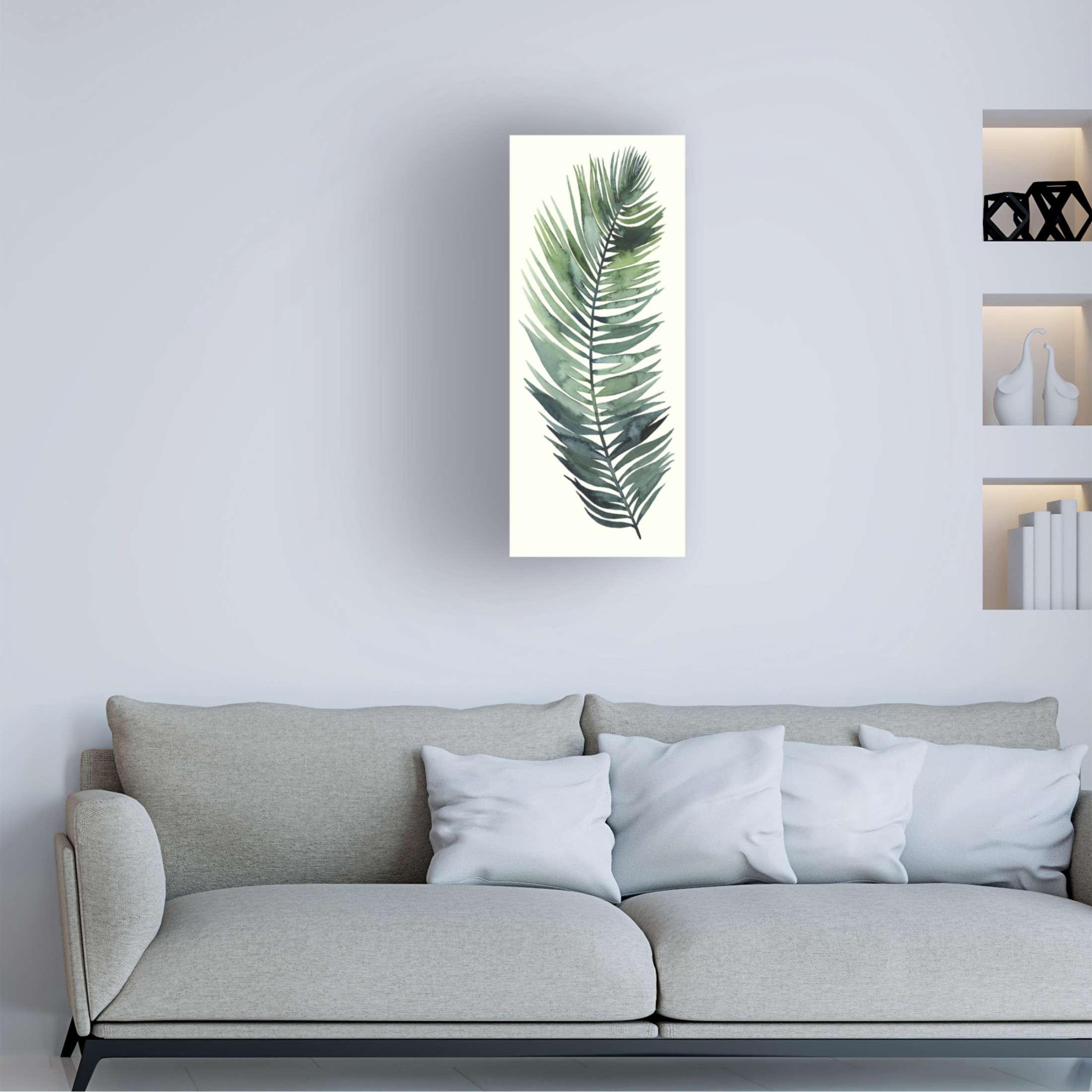 Canvas Wall Art - Grace Popp 'Dancing Palm II' Wall Art for Living Room, Bedroom, or Office Décor by Trademark Fine Art - 14 x 32 Inches