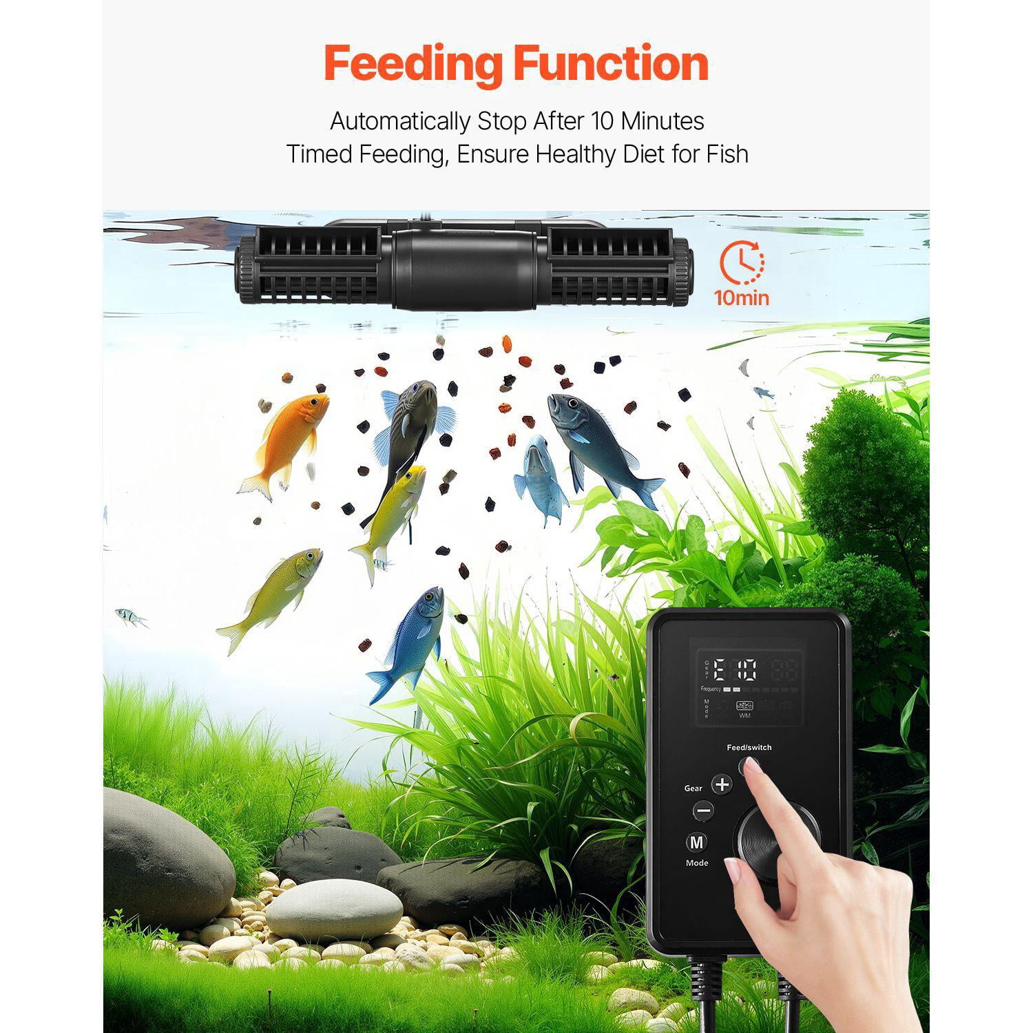 25W 2380 GPH Adjustable Magnetic DC Wave Maker Pump with Controller 360 Rotation for Saltwater Freshwater Aquarium