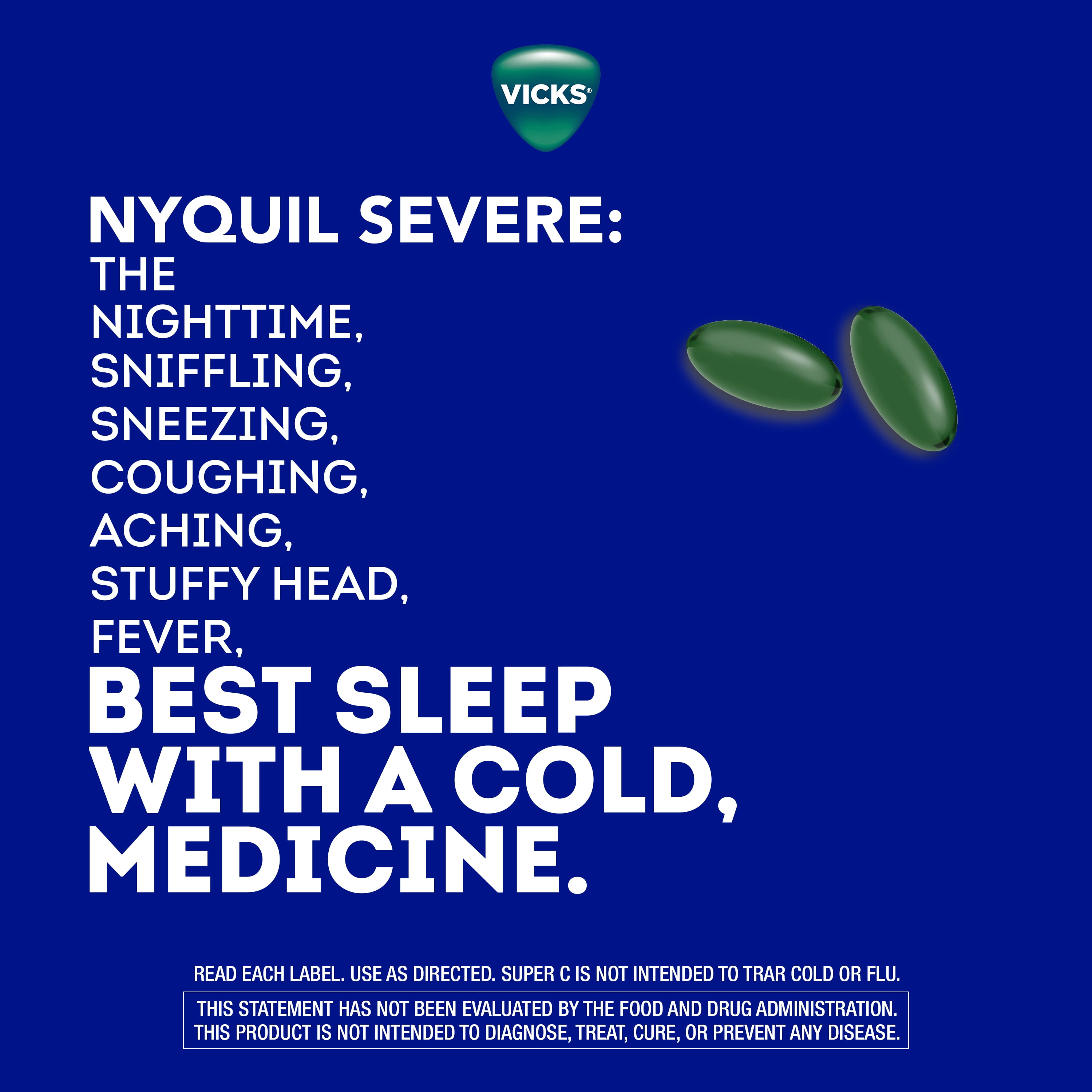 NyQuil Severe Medicine and Super C Rest and Replenish* Daily Supplement Convenience Pack, 26 Ct