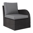 thumbnail image 1 of CorLiving Brisbane Rust-Resistant Outdoor Resin Wicker and Steel Right Arm Patio Sectional Piece with Cushions, Charcoal Grey/Light Grey, 1 of 9