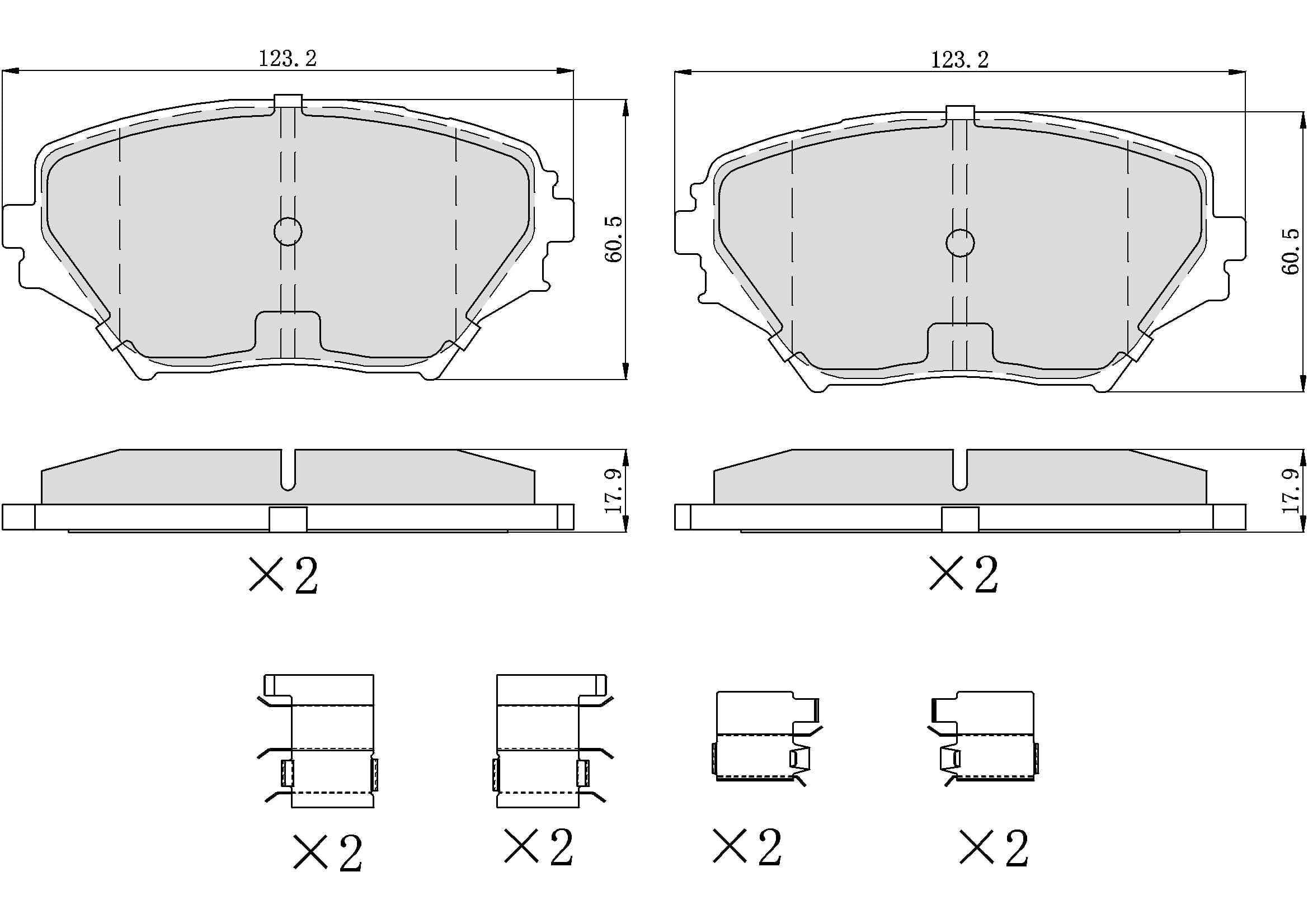 UltraHC 700 Brake Pad Set, Front HC7.0862.0.C, Toyota RAV4 2005-2001