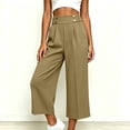 thumbnail image 2 of Maean Casual Pants for Womens Trousers Elastic High Waist Pleated Straight Legs Loose Fashion Capri Pant, 2 of 7