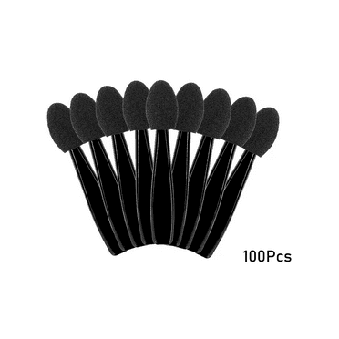 RAGUPEL 100 Pcs Eyeshadow Brush,High-Quality Latex Sponge Tip Eye Shadow Brush,Precise Eyeshadow Applicators for Eye Makeup,Black
