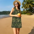 thumbnail image 3 of KLL Green Camouflage Skull Pattern Womens Summer Dresses 2025,Loose Round Neck Sleeveless Sundresses Tank Dresses with Pockets, 3 of 7