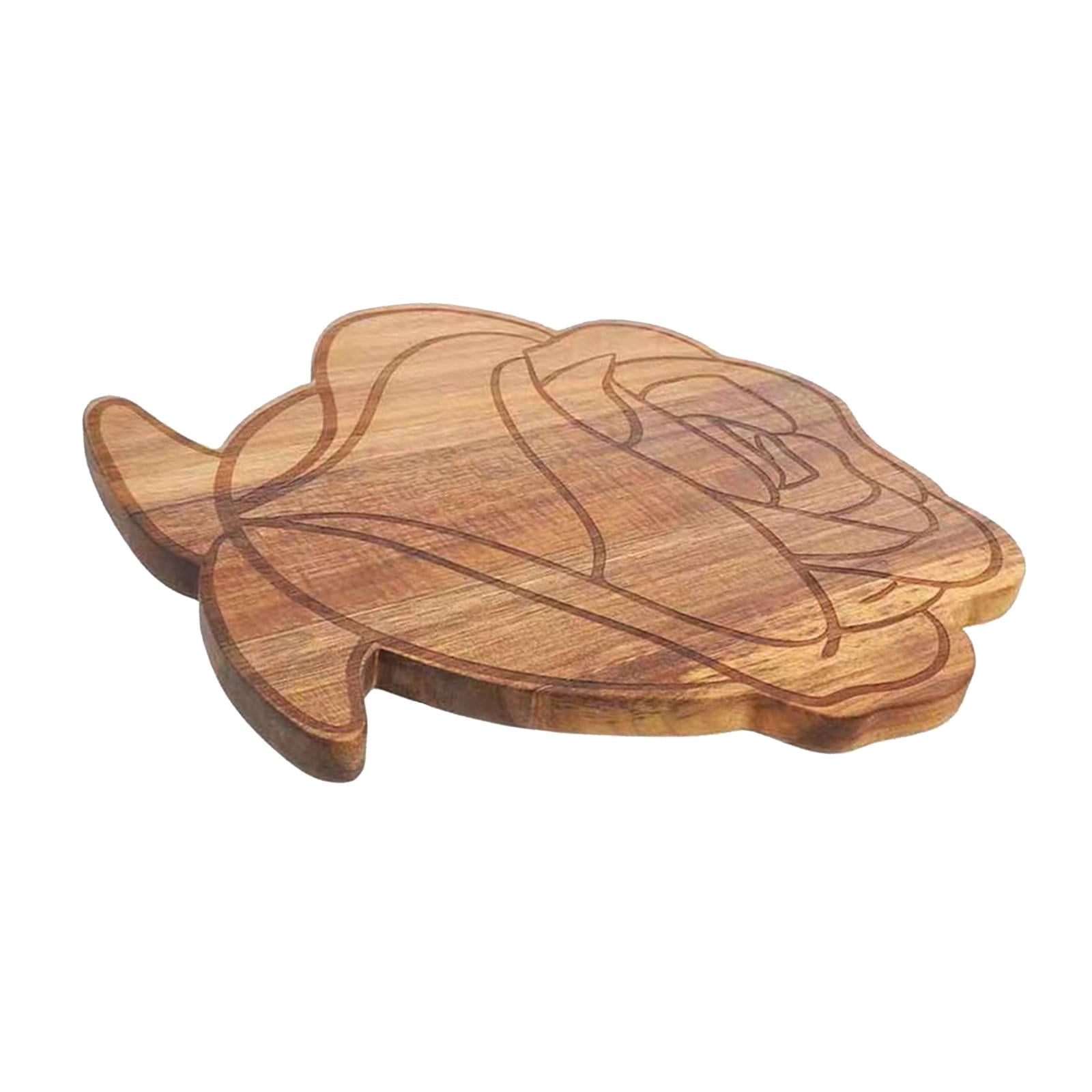 Fiocias Flower Shaped Cutting Board Wood Bread Board Portable Chopping Board for Cutting