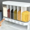 thumbnail image 1 of 5 Compartments Grain Food Container Kitchen Storage Case Boxes Food Desktop Dispenser Countertop Organizer for Household Restaurant, 1 of 7