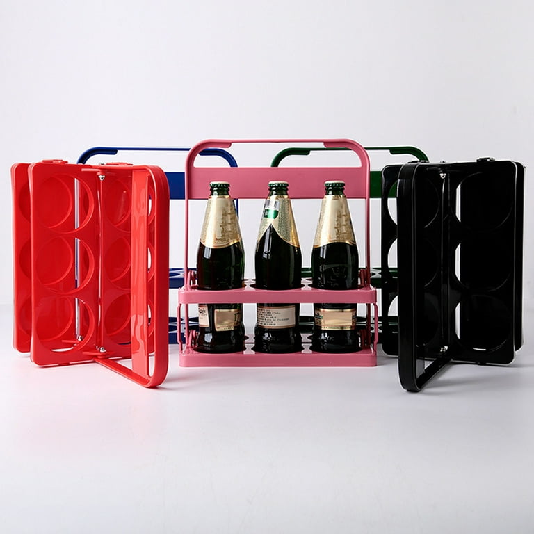 NOGIS Foldable Plastic Drink Carrier, 6 Cup Reusable Beverage Delivery  Holder, Beer Bottle Holder with Handle for Party, Grubhub, Instacart,  Ubereats Drivers, Restaurant (Pink) 