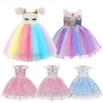 thumbnail image 2 of Vestido de fiesta de unicornio para niños, vestido de tutú de princesa arcoíris para niños, vestido de fiesta de cumpleaños de tul, disfraz de Halloween para niñas zhangyuxiang unisex, 2 of 2