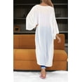thumbnail image 4 of HAPPY BAY Women's Chiffon Summer Open Front Chunky Beach Beachwear Duster Kimono Cardigan for Women 1X-2X Snow White_AB901, 4 of 4