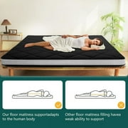 Japanese Floor Mattress, Futon Mattress, Foldable & Portable, Roll Up Mattress Tatami Mat Sleeping Pad with Storage Bag